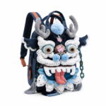 Kirin Protector Embroidered Backpack - Chinese Folk Art Guardian Spirit Bag