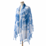 Aegean Mist Indigo Batik Shawl - Calming Plant-Dyed Wrap - Image 2