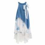 Santorini Bow Whisper Batik Dress - Calming Plant-Dyed Maxi - Image 2