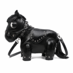 Noir Studded Pony Artisan Crossbody Bag