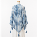 Santorini Lace Indigo Batik Shawl - Calming Plant-Dyed Wrap - Image 3
