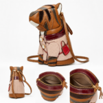 Vintage Gentleman Tiger Custom Handcrafted Crossbody Bag - Image 3