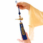 Dynasty Five Pure Copper Gourd Ornament Pair - With Porcelain Blue Tassel & Agate Bead Details - Image 5