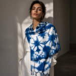 Celestial Starburst Indigo Batik Shawl - Calming Plant-Dyed Heritage Wrap - Image 5