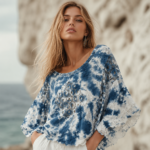 Santorini Crochet Mist Batik Top - Calming Plant-Dyed Cover-Up