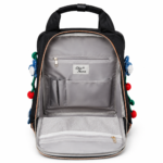Whimsical Girl & Teddy Bear Embroidered Backpack - Handcrafted Folk Art Bag - Image 5