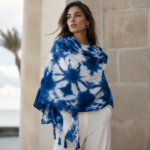 Celestial Starburst Indigo Batik Shawl - Calming Plant-Dyed Heritage Wrap
