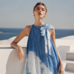 Santorini Bow Whisper Batik Dress - Calming Plant-Dyed Maxi - Image 6