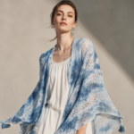 Santorini Lace Indigo Batik Shawl - Calming Plant-Dyed Wrap - Image 6