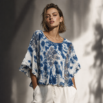 Santorini Crochet Mist Batik Top - Calming Plant-Dyed Cover-Up - Image 5